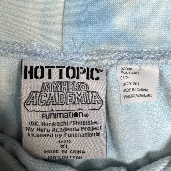 Hot Topic My Hero Academia Blue Tie Dye Sweat Shorts Cotton Women XL Drawstring - Picture 4 of 5